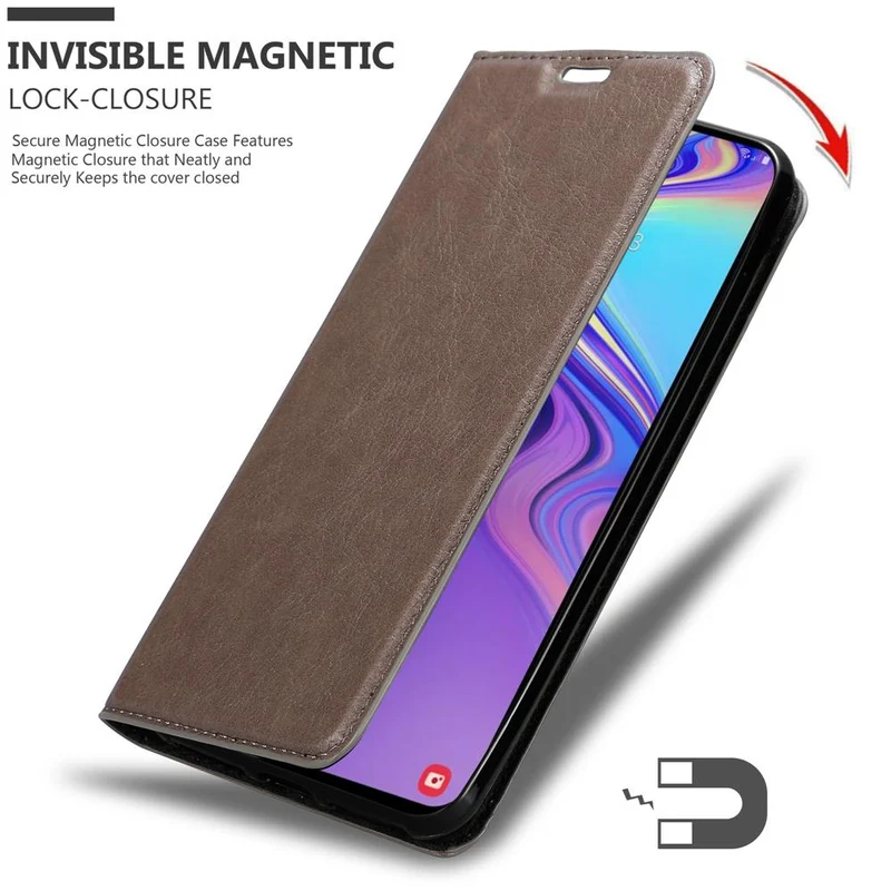Cadorabo Hülle kompatibel mit Samsung Galaxy M30 / A40s Schutzhülle mit Magnetverschluss, Standfunktion und Kartenfach