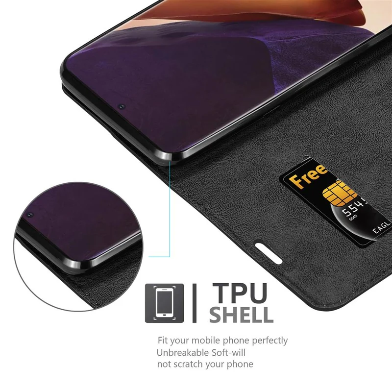 Cadorabo Hülle kompatibel mit Samsung Galaxy NOTE 20 ULTRA Schutzhülle mit Magnetverschluss, Standfunktion und Kartenfach