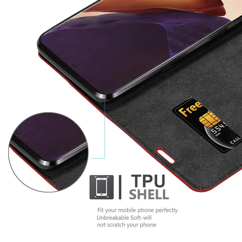 Cadorabo Hülle kompatibel mit Samsung Galaxy NOTE 20 ULTRA Schutzhülle mit Magnetverschluss, Standfunktion und Kartenfach