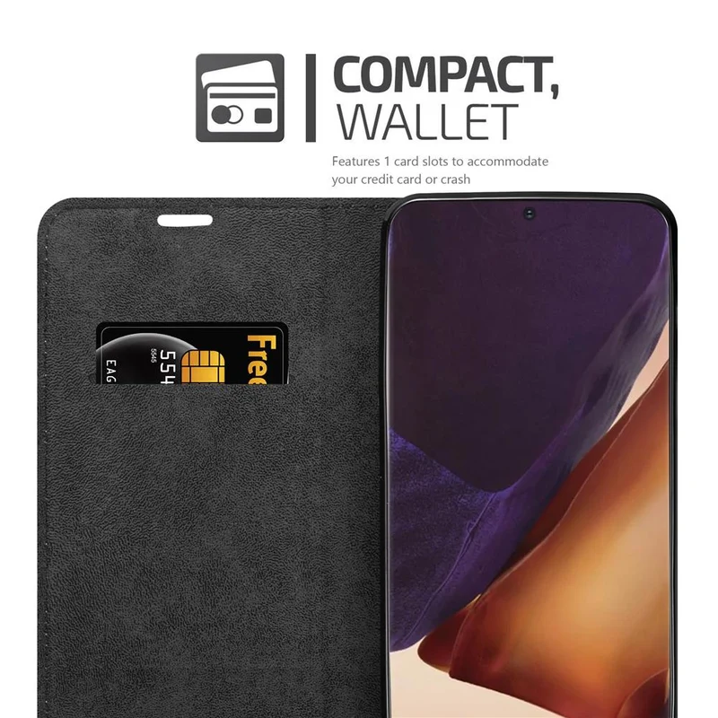 Cadorabo Hülle kompatibel mit Samsung Galaxy NOTE 20 ULTRA Schutzhülle mit Magnetverschluss, Standfunktion und Kartenfach
