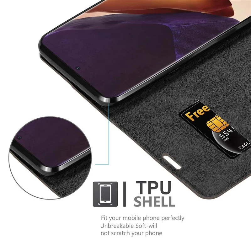 Cadorabo Hülle kompatibel mit Samsung Galaxy NOTE 20 ULTRA Schutzhülle mit Magnetverschluss, Standfunktion und Kartenfach