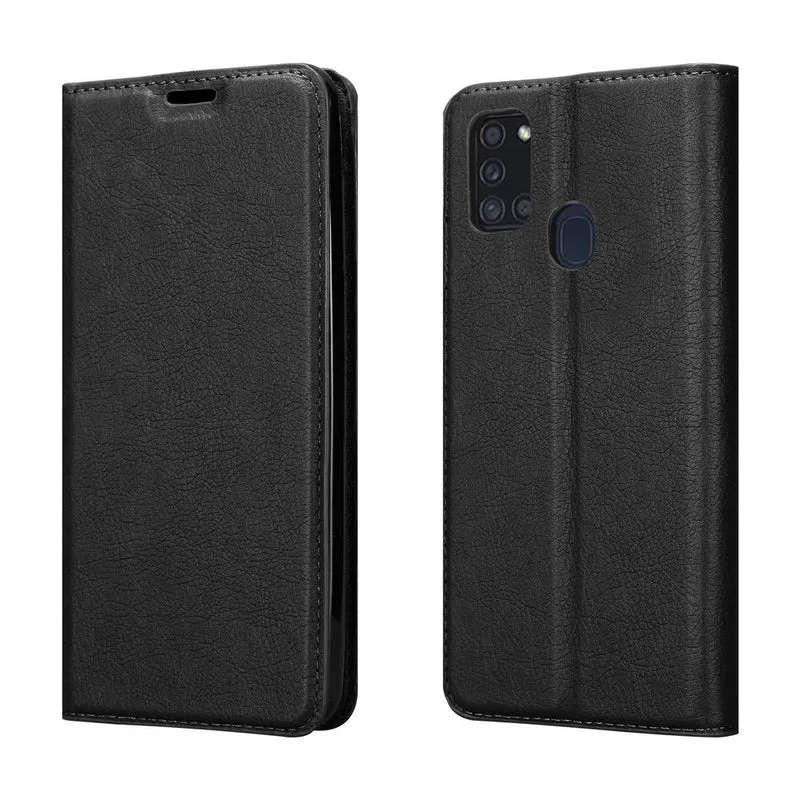 Cadorabo Hülle kompatibel mit Samsung Galaxy A21s Schutzhülle mit Magnetverschluss, Standfunktion und Kartenfach