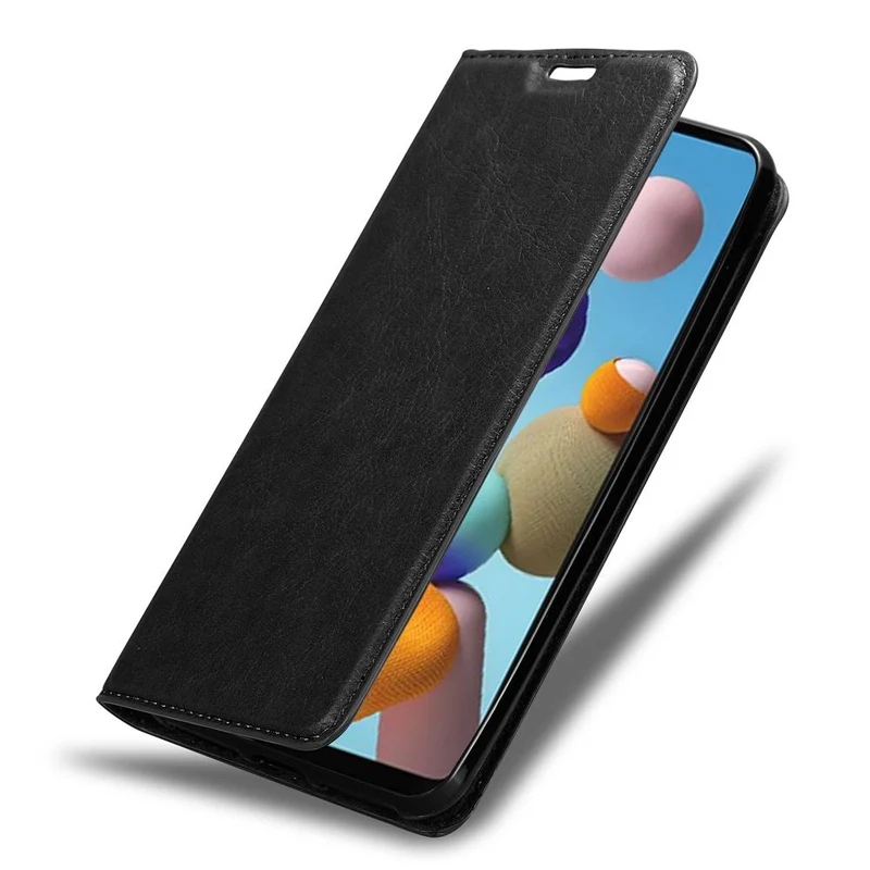 Cadorabo Hülle kompatibel mit Samsung Galaxy A21s Schutzhülle mit Magnetverschluss, Standfunktion und Kartenfach