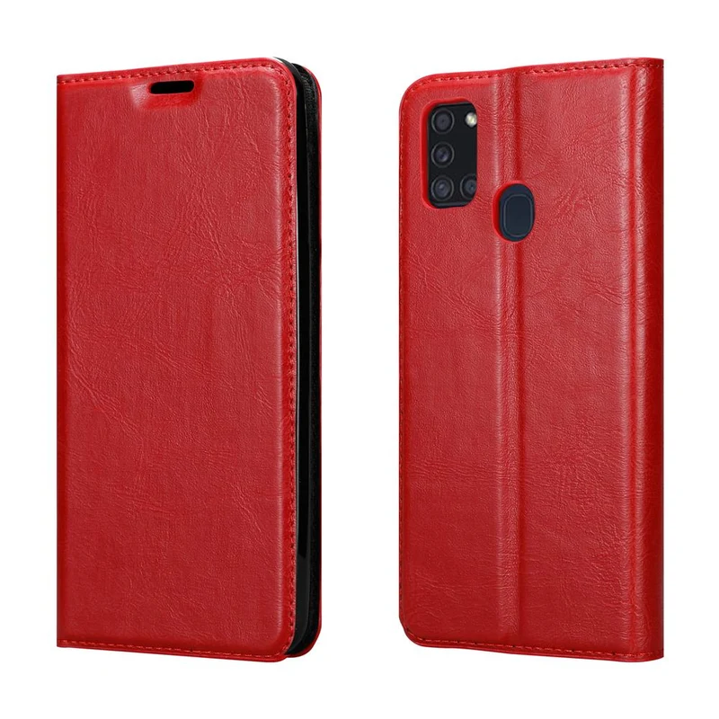 Cadorabo Hülle kompatibel mit Samsung Galaxy A21s Schutzhülle mit Magnetverschluss, Standfunktion und Kartenfach