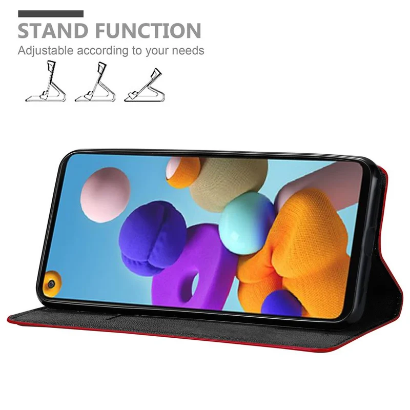 Cadorabo Hülle kompatibel mit Samsung Galaxy A21s Schutzhülle mit Magnetverschluss, Standfunktion und Kartenfach