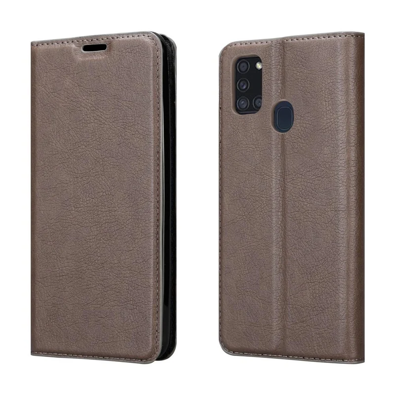 Cadorabo Hülle kompatibel mit Samsung Galaxy A21s Schutzhülle mit Magnetverschluss, Standfunktion und Kartenfach