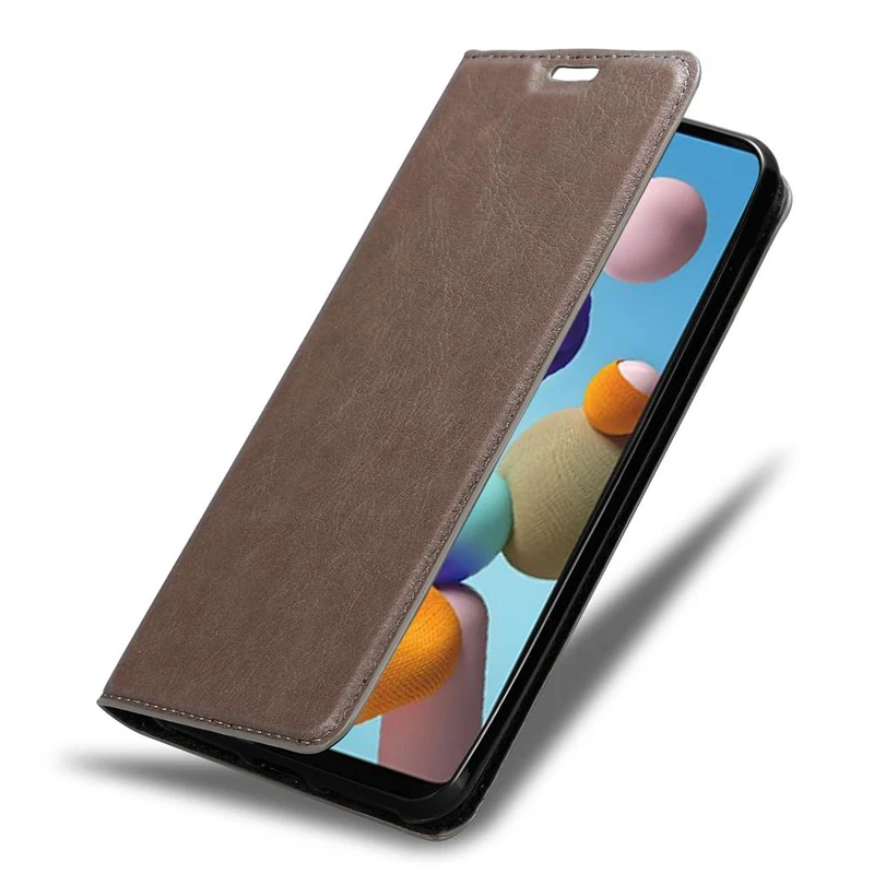 Cadorabo Hülle kompatibel mit Samsung Galaxy A21s Schutzhülle mit Magnetverschluss, Standfunktion und Kartenfach