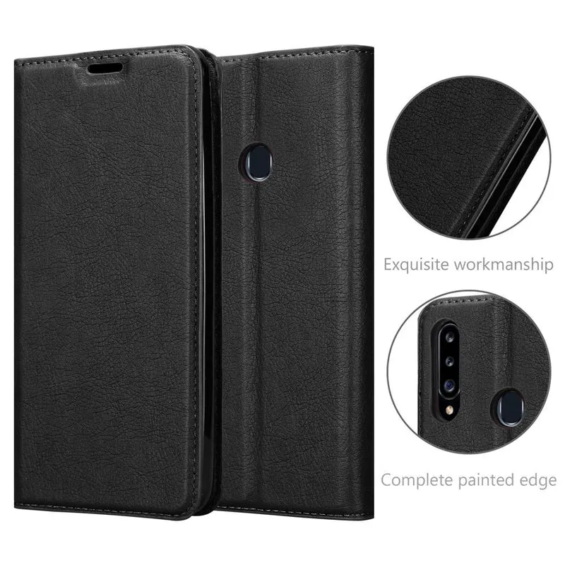 Cadorabo Hülle kompatibel mit Samsung Galaxy A20s Schutzhülle mit Magnetverschluss, Standfunktion und Kartenfach