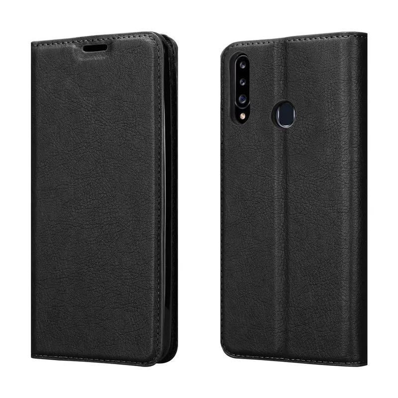 Cadorabo Hülle kompatibel mit Samsung Galaxy A20s Schutzhülle mit Magnetverschluss, Standfunktion und Kartenfach
