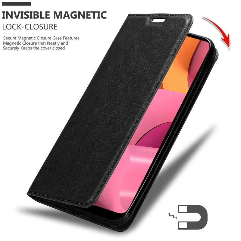 Cadorabo Hülle kompatibel mit Samsung Galaxy A20s Schutzhülle mit Magnetverschluss, Standfunktion und Kartenfach