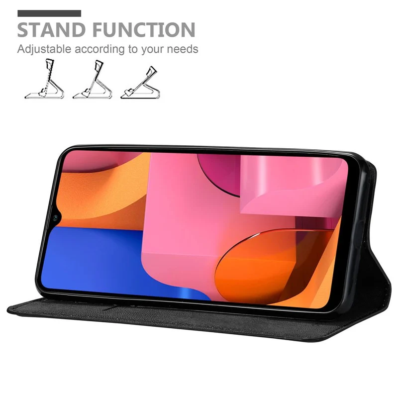 Cadorabo Hülle kompatibel mit Samsung Galaxy A20s Schutzhülle mit Magnetverschluss, Standfunktion und Kartenfach
