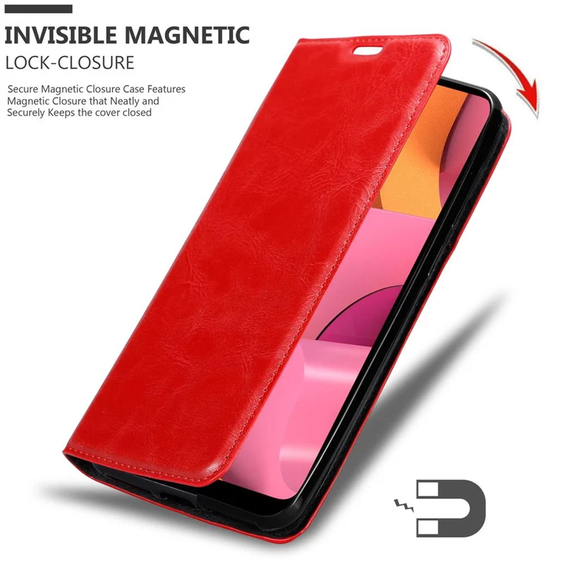 Cadorabo Hülle kompatibel mit Samsung Galaxy A20s Schutzhülle mit Magnetverschluss, Standfunktion und Kartenfach