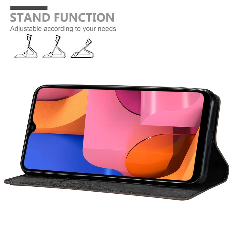 Cadorabo Hülle kompatibel mit Samsung Galaxy A20s Schutzhülle mit Magnetverschluss, Standfunktion und Kartenfach
