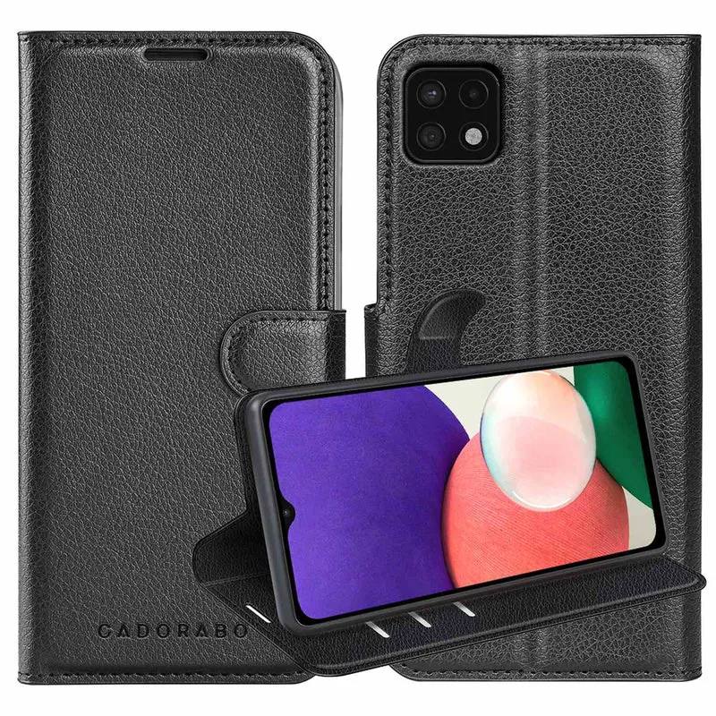 Cadorabo Hülle kompatibel mit Samsung Galaxy A22 5G Schutzhülle mit Magnetverschluss, Standfunktion und Kartenfach
