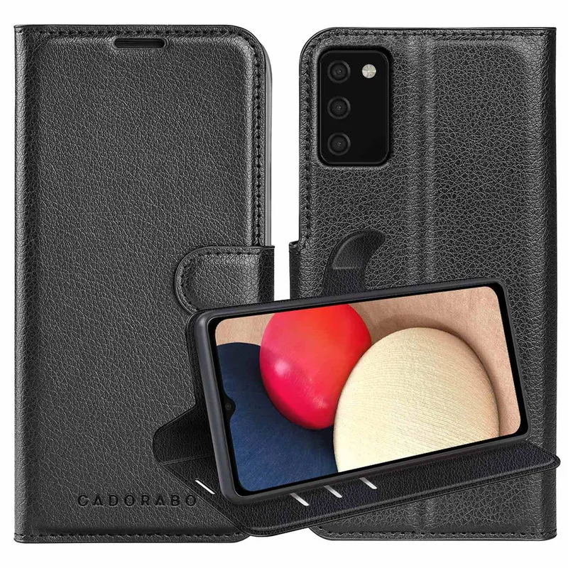 Cadorabo Hülle kompatibel mit Samsung Galaxy A02s Schutzhülle mit Magnetverschluss, Standfunktion und Kartenfach