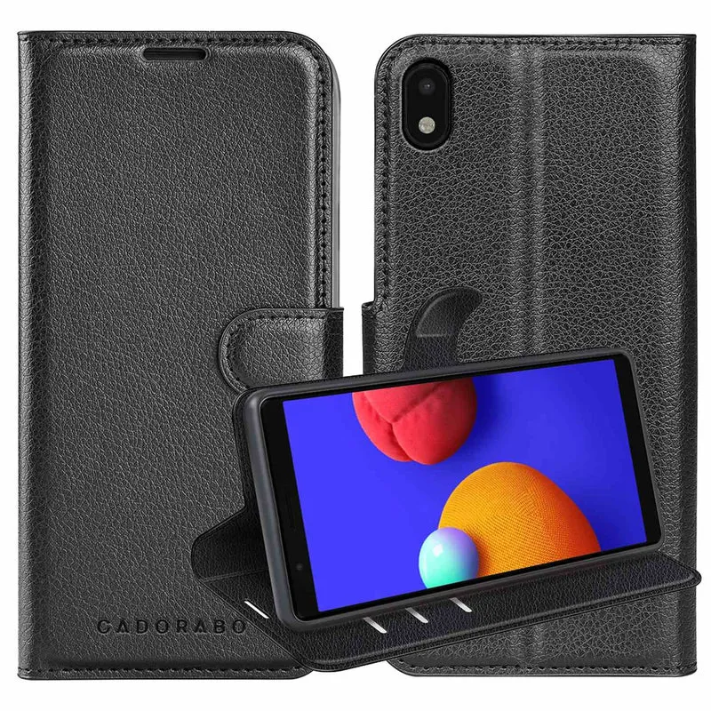 Cadorabo Hülle kompatibel mit Samsung Galaxy A01 CORE Schutzhülle mit Magnetverschluss, Standfunktion und Kartenfach