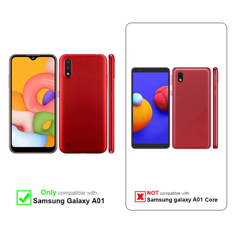 Cadorabo Hülle kompatibel mit Samsung Galaxy A01 Schutzhülle mit Magnetverschluss, Standfunktion und Kartenfach