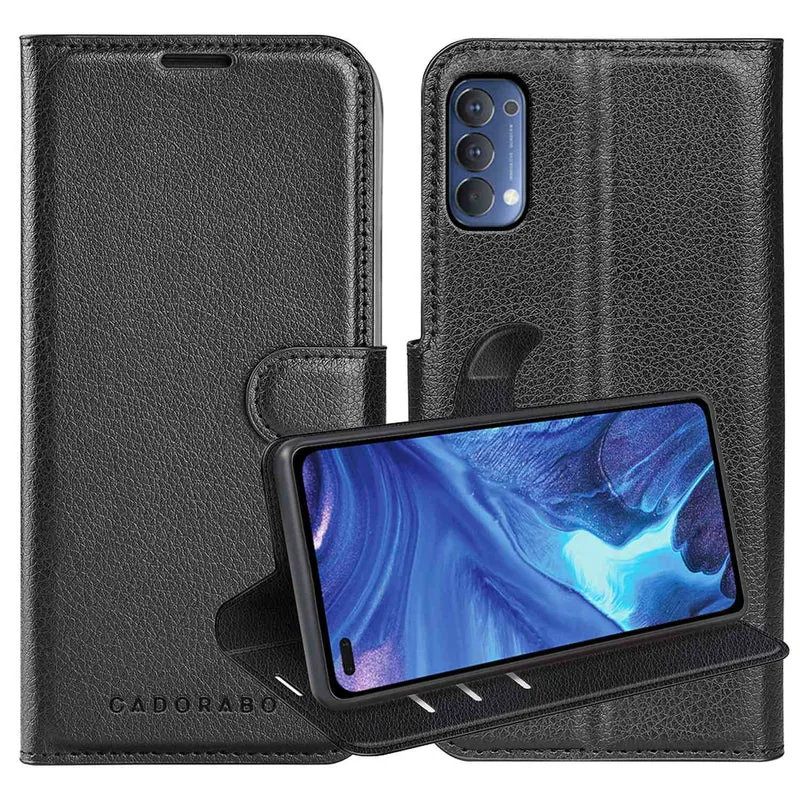 Cadorabo Hülle kompatibel mit Oppo Reno4 Schutzhülle mit Magnetverschluss, Standfunktion und Kartenfach