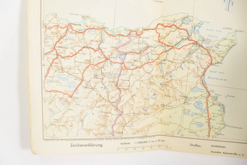 DDAC Straßenkarte - 1942 - Südosteuropa