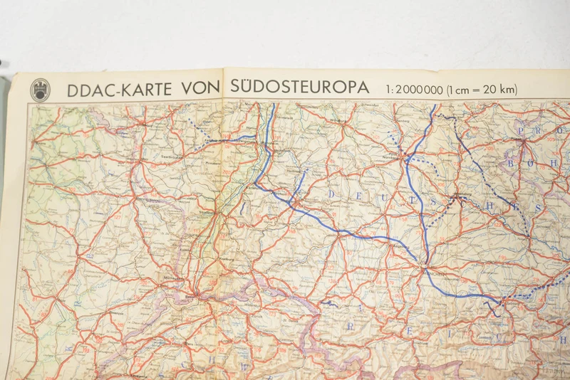 DDAC Straßenkarte - 1942 - Südosteuropa