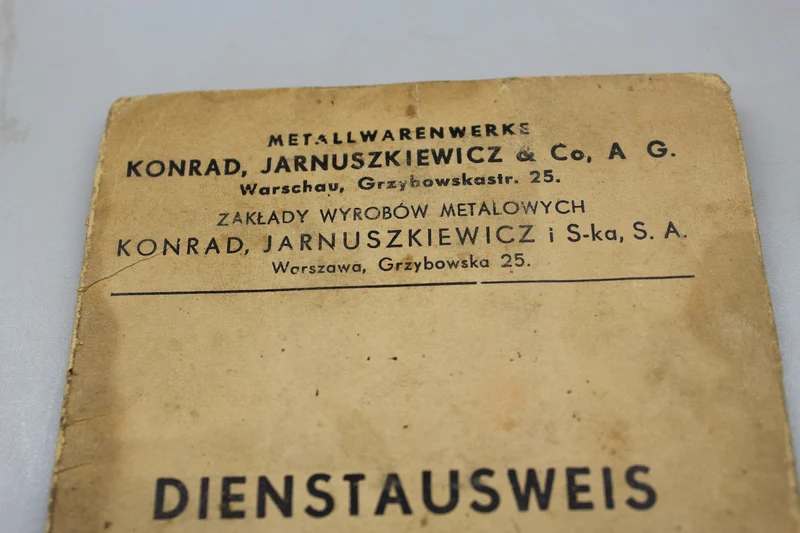 Ausweisdokument eines polnischen Staatsbürgers aus dem 2. Weltkrieg