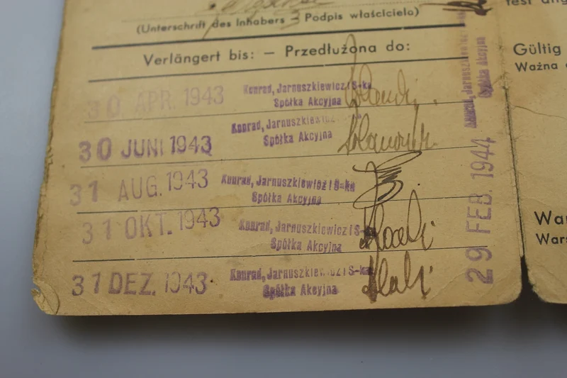 Ausweisdokument eines polnischen Staatsbürgers aus dem 2. Weltkrieg