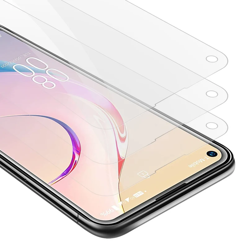Cadorabo 3x Panzer Folie kompatibel mit Oukitel C21 PRO - Schutzfolie 3er Pack Gehärtetes (Tempered) Display-Schutzglas in 9H Härte mit 3D Touch Kompatibilität