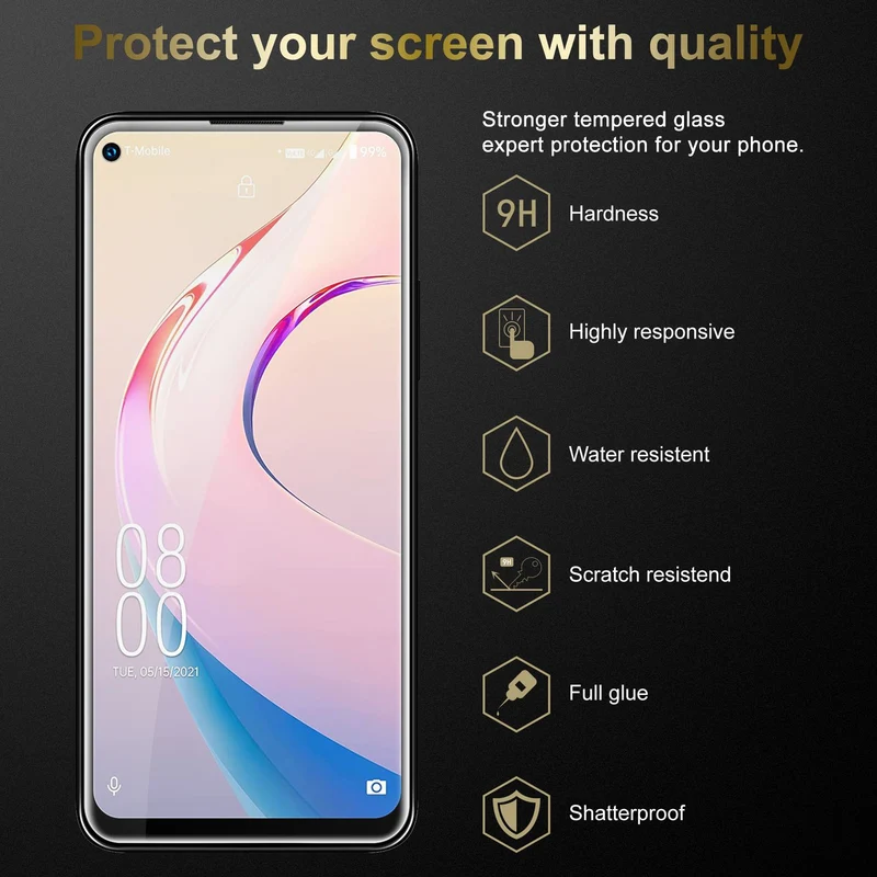 Cadorabo 3x Panzer Folie kompatibel mit Oukitel C21 PRO - Schutzfolie 3er Pack Gehärtetes (Tempered) Display-Schutzglas in 9H Härte mit 3D Touch Kompatibilität