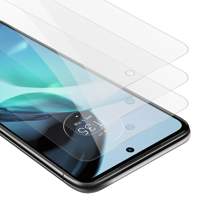 Cadorabo 3x Panzer Folie kompatibel mit Motorola MOTO G72 - Schutzfolie 3er Pack Gehärtetes (Tempered) Display-Schutzglas in 9H Härte mit 3D Touch Kompatibilität