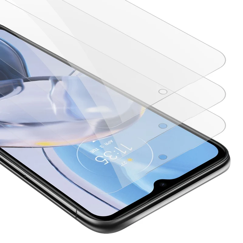 Cadorabo 3x Panzer Folie kompatibel mit Motorola MOTO E22 / E22i - Schutzfolie 3er Pack Gehärtetes (Tempered) Display-Schutzglas in 9H Härte mit 3D Touch Kompatibilität