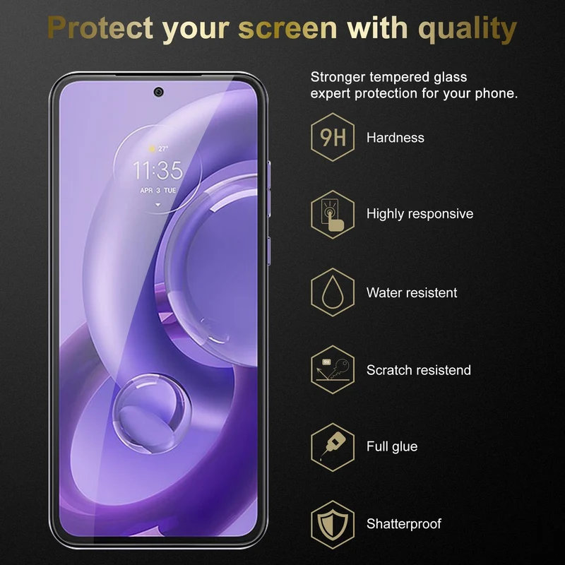 Cadorabo Panzer Folie kompatibel mit Motorola EDGE 30 NEO - Schutzfolie Gehärtetes (Tempered) Display-Schutzglas in 9H Härte mit 3D Touch Kompatibilität