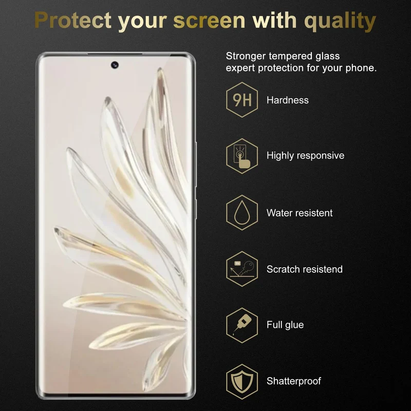 Cadorabo 3x Panzer Folie kompatibel mit Honor 70 - Schutzfolie 3er Pack Gehärtetes (Tempered) Display-Schutzglas in 9H Härte mit 3D Touch Kompatibilität