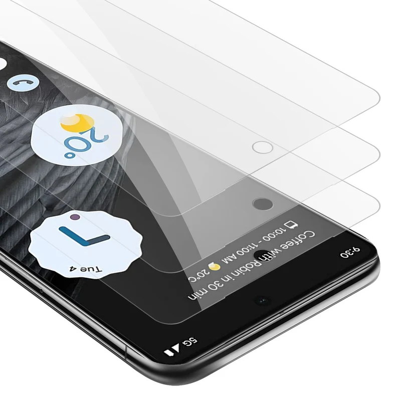 Cadorabo 3x Panzer Folie kompatibel mit Google PIXEL 7 PRO - Schutzfolie 3er Pack Gehärtetes (Tempered) Display-Schutzglas in 9H Härte mit 3D Touch Kompatibilität