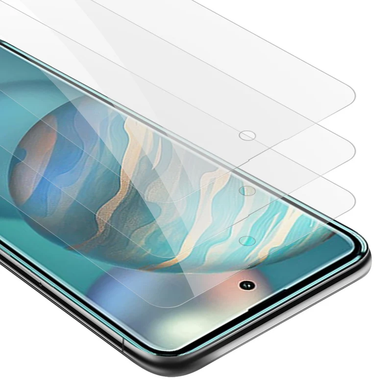 Cadorabo 3x Panzer Folie kompatibel mit Cubot X50 - Schutzfolie 3er Pack Gehärtetes (Tempered) Display-Schutzglas in 9H Härte mit 3D Touch Kompatibilität