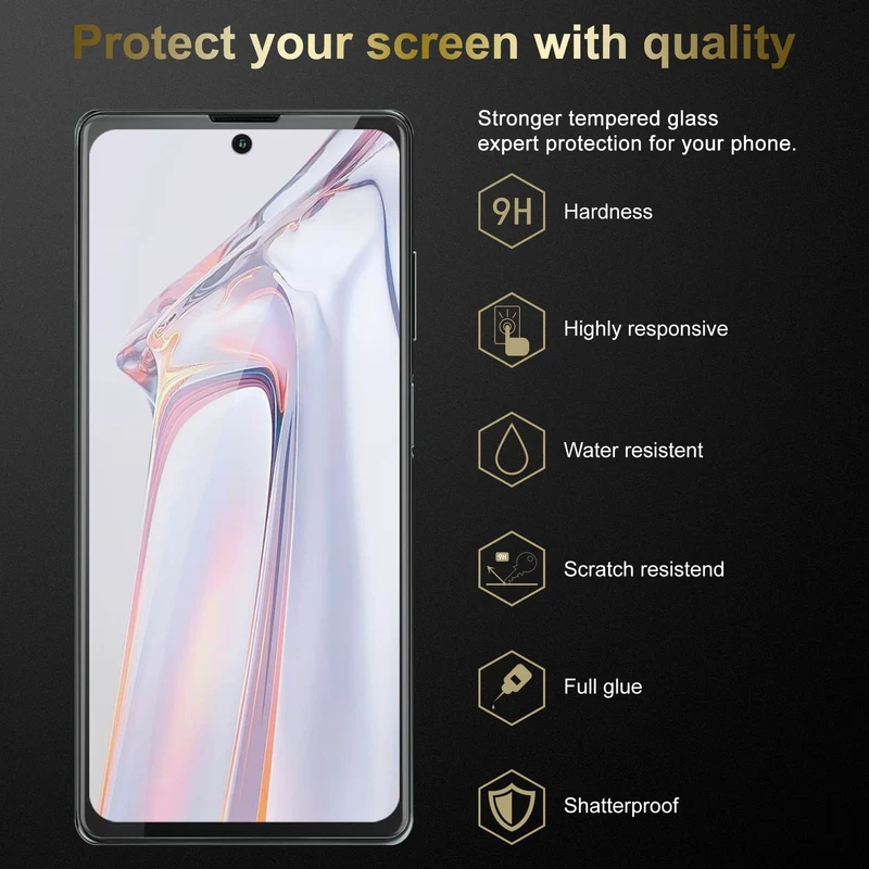 Cadorabo 3x Panzer Folie kompatibel mit Blackview A100 - Schutzfolie 3er Pack Gehärtetes (Tempered) Display-Schutzglas in 9H Härte mit 3D Touch Kompatibilität