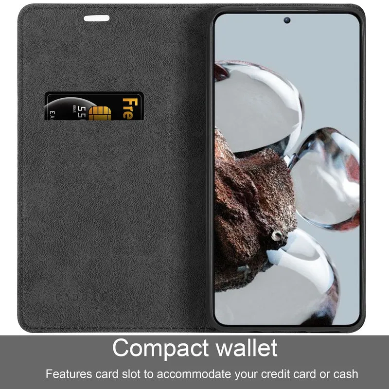 Cadorabo Hülle kompatibel mit Xiaomi 12T / 12T PRO Schutzhülle mit Magnetverschluss, Standfunktion und Kartenfach