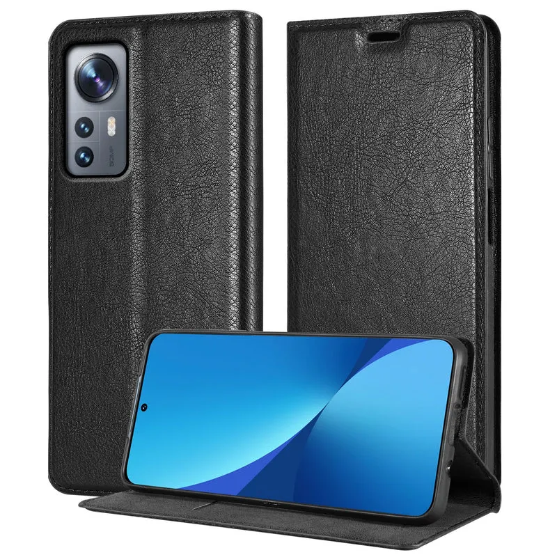 Cadorabo Hülle kompatibel mit Xiaomi 12 / 12X Schutzhülle mit Magnetverschluss, Standfunktion und Kartenfach