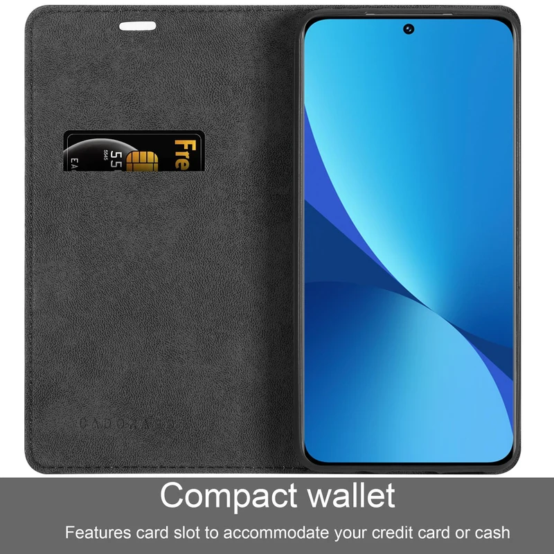 Cadorabo Hülle kompatibel mit Xiaomi 12 / 12X Schutzhülle mit Magnetverschluss, Standfunktion und Kartenfach
