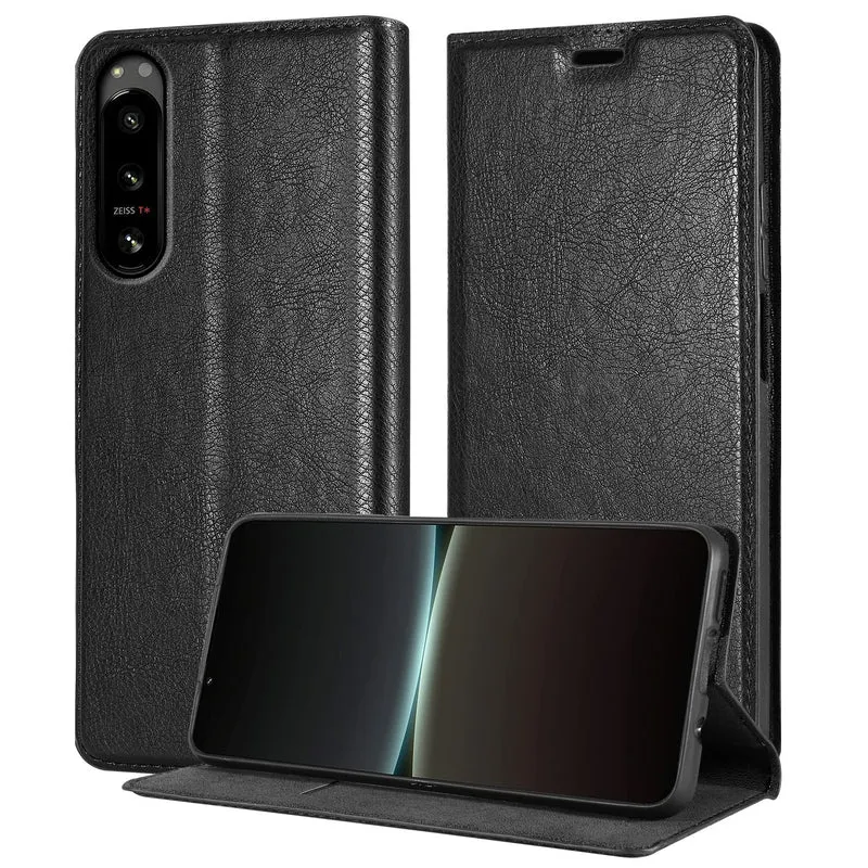 Cadorabo Hülle kompatibel mit Sony Xperia 5 IV Schutzhülle mit Magnetverschluss, Standfunktion und Kartenfach