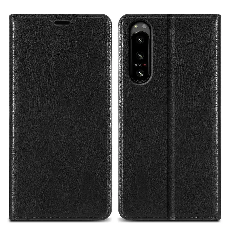 Cadorabo Hülle kompatibel mit Sony Xperia 5 IV Schutzhülle mit Magnetverschluss, Standfunktion und Kartenfach