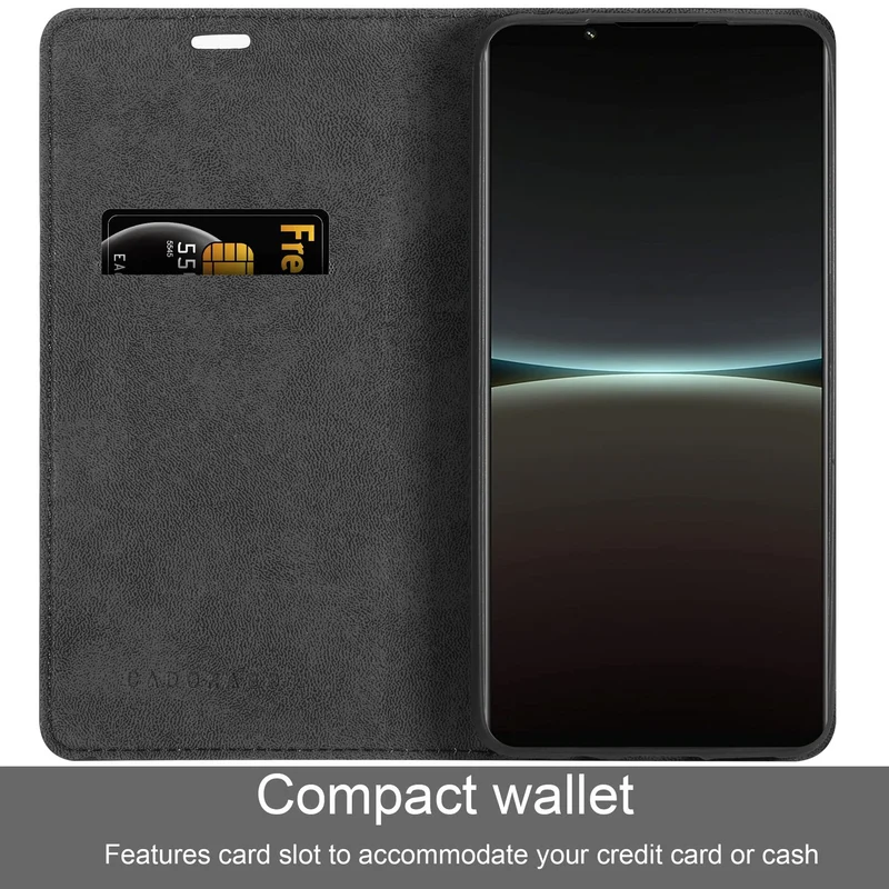 Cadorabo Hülle kompatibel mit Sony Xperia 5 IV Schutzhülle mit Magnetverschluss, Standfunktion und Kartenfach