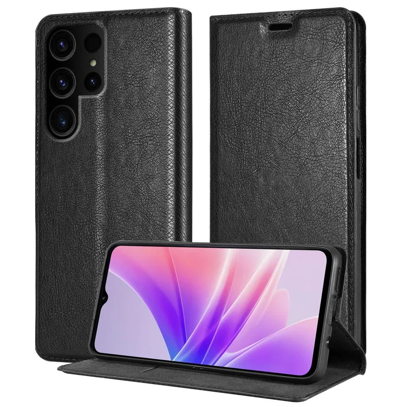 Cadorabo Hülle kompatibel mit Samsung Galaxy S23 ULTRA Schutzhülle mit Magnetverschluss, Standfunktion und Kartenfach