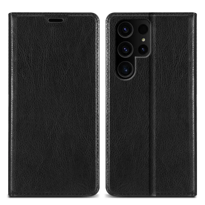 Cadorabo Hülle kompatibel mit Samsung Galaxy S23 ULTRA Schutzhülle mit Magnetverschluss, Standfunktion und Kartenfach