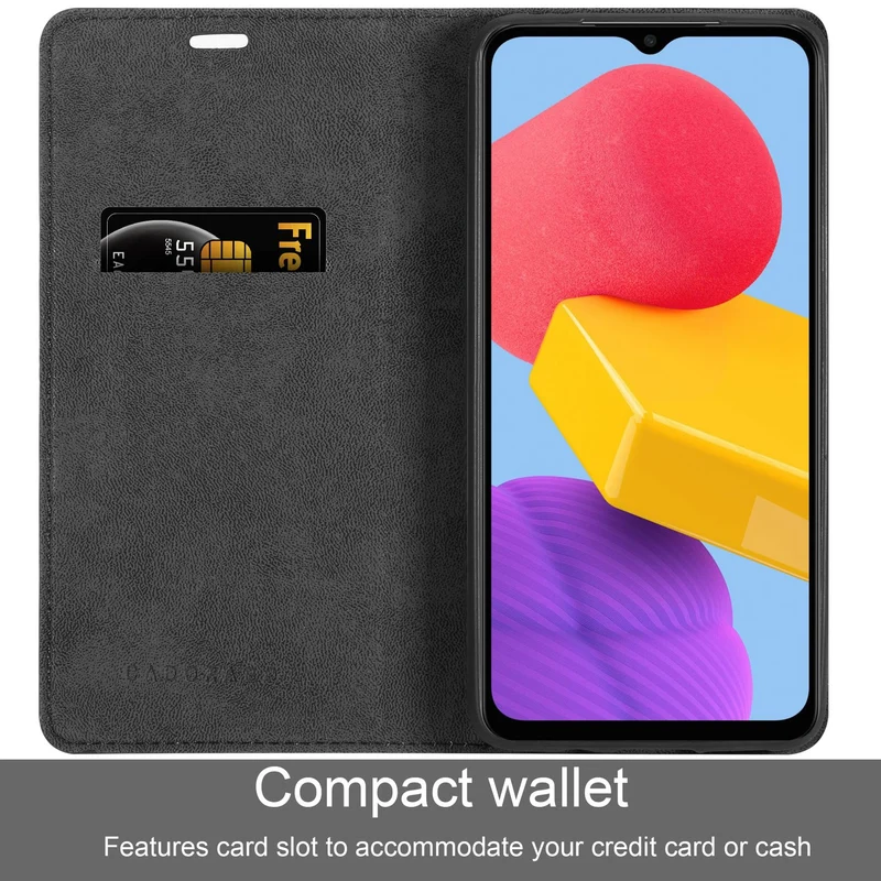 Cadorabo Hülle kompatibel mit Samsung Galaxy M13 4G Schutzhülle mit Magnetverschluss, Standfunktion und Kartenfach