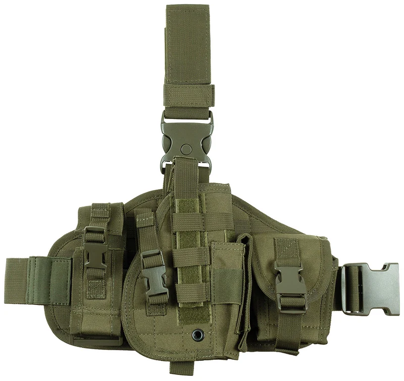 Pistolenbeinholster, "MOLLE", rechts mit Taschen