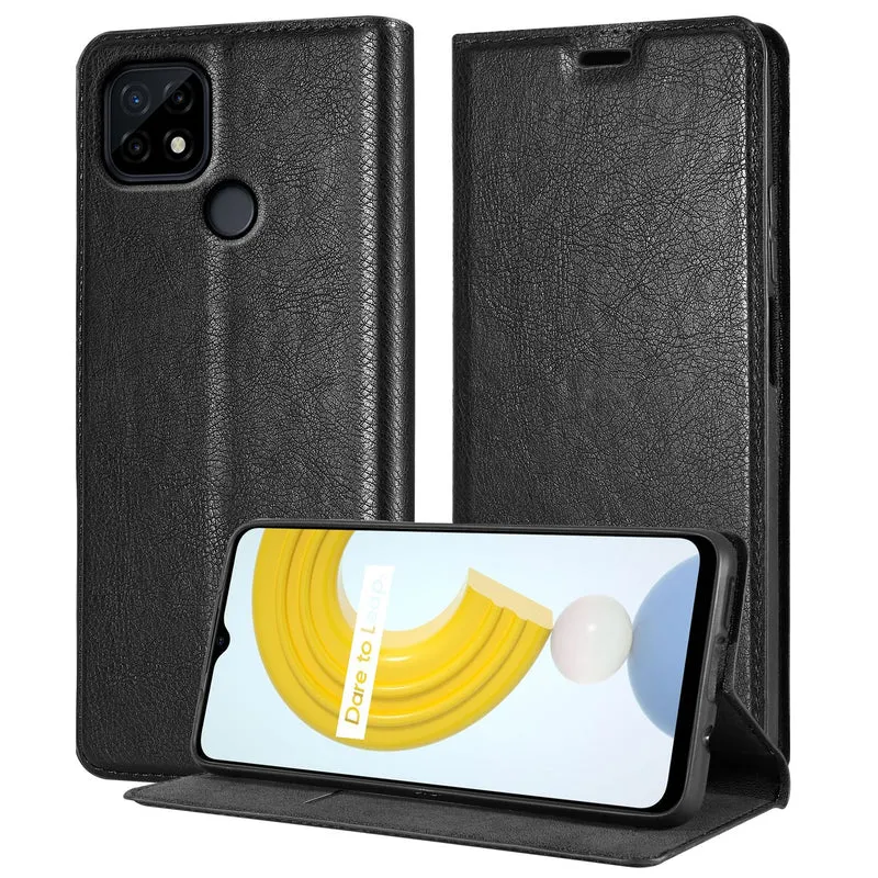 Cadorabo Hülle kompatibel mit Realme C21 Schutzhülle mit Magnetverschluss, Standfunktion und Kartenfach