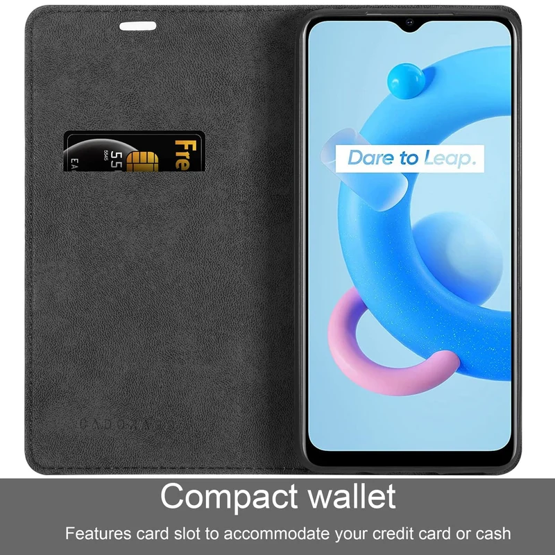 Cadorabo Hülle kompatibel mit Realme C11 2021 Schutzhülle mit Magnetverschluss, Standfunktion und Kartenfach