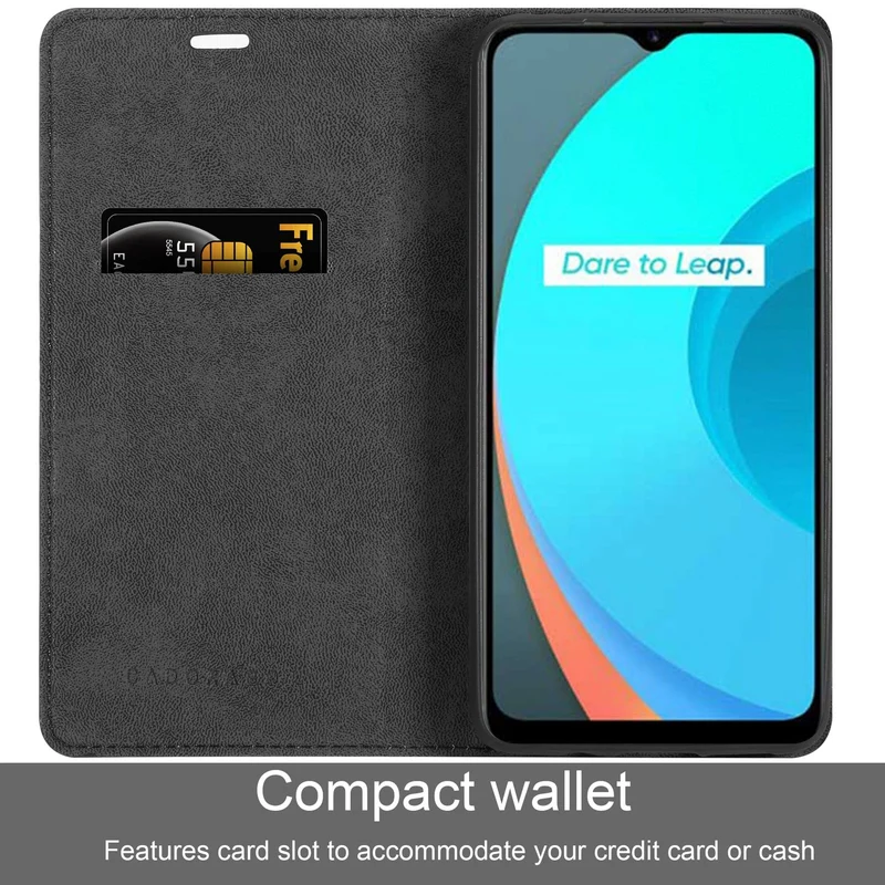 Cadorabo Hülle kompatibel mit Realme C11 2020 Schutzhülle mit Magnetverschluss, Standfunktion und Kartenfach
