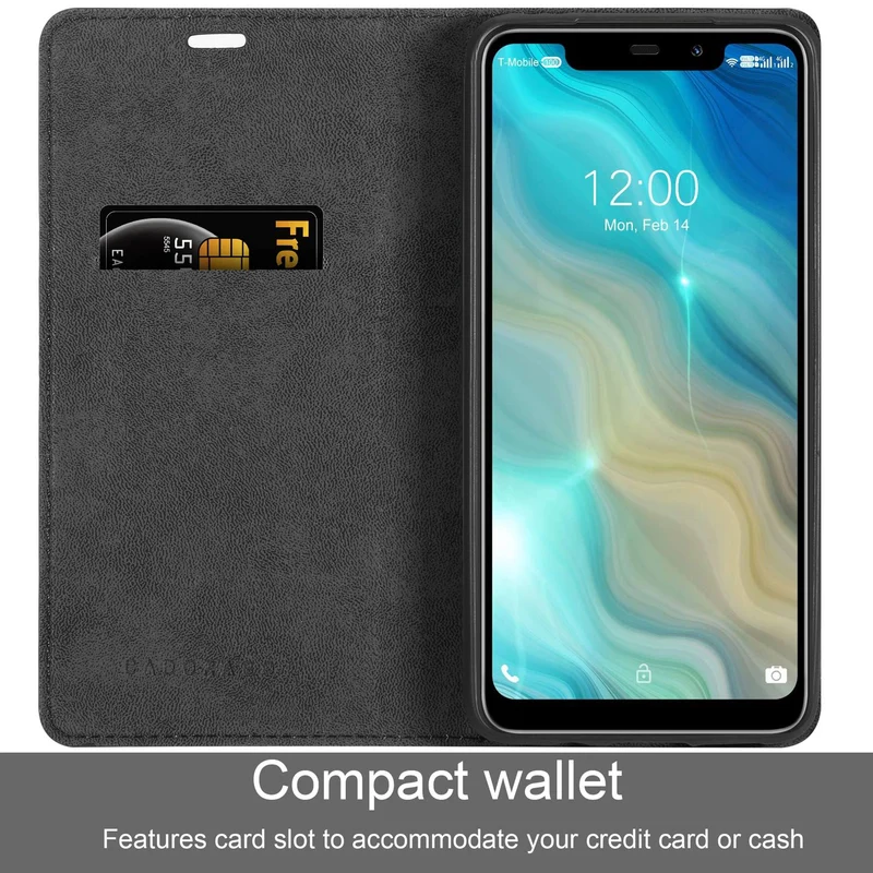 Cadorabo Hülle kompatibel mit Oukitel C22 Schutzhülle mit Magnetverschluss, Standfunktion und Kartenfach