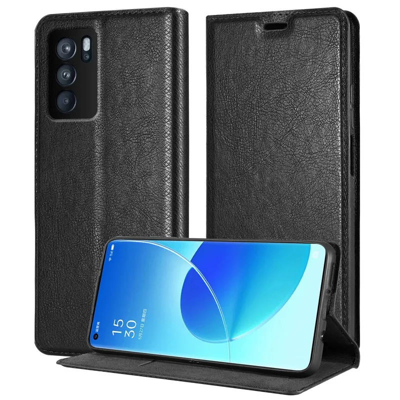Cadorabo Hülle kompatibel mit Oppo Reno6 PRO 5G Schutzhülle mit Magnetverschluss, Standfunktion und Kartenfach